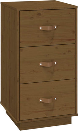 vidaXL - Nachtkastje - 40x40x75 - cm - massief - grenenhout - honingbruin