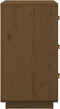 vidaXL - Nachtkastje - 40x40x75 - cm - massief - grenenhout - honingbruin