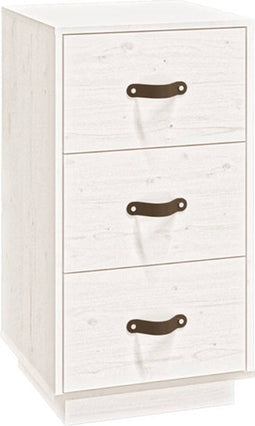 vidaXL - Nachtkastje - 40x40x75 - cm - massief - grenenhout - wit