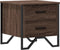 vidaXL - Nachtkastje - 40x41x40 - cm - bewerkt - hout - bruin - eikenkleurig