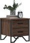 vidaXL - Nachtkastje - 40x41x40 - cm - bewerkt - hout - bruin - eikenkleurig