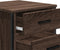 vidaXL - Nachtkastje - 40x41x40 - cm - bewerkt - hout - bruin - eikenkleurig