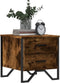 vidaXL - Nachtkastje - 40x41x40 - cm - bewerkt - hout - gerookt - eikenkleurig