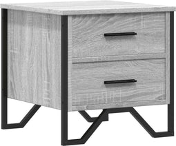 vidaXL - Nachtkastje - 40x41x40 - cm - bewerkt - hout - grijs - sonoma - eikenkleurig