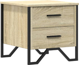 vidaXL - Nachtkastje - 40x41x40 - cm - bewerkt - hout - sonoma - eikenkleurig