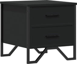 vidaXL - Nachtkastje - 40x41x40 - cm - bewerkt - hout - zwart