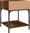 vidaXL - Nachtkastje - 40x41x50 - cm - bewerkt - hout - gerookt - eikenkleurig