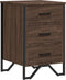 vidaXL - Nachtkastje - 40x41x60 - cm - bewerkt - hout - bruin - eikenkleur