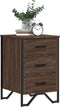 vidaXL - Nachtkastje - 40x41x60 - cm - bewerkt - hout - bruin - eikenkleur