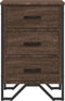 vidaXL - Nachtkastje - 40x41x60 - cm - bewerkt - hout - bruin - eikenkleur
