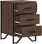 vidaXL - Nachtkastje - 40x41x60 - cm - bewerkt - hout - bruin - eikenkleur