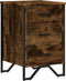 vidaXL - Nachtkastje - 40x41x60 - cm - bewerkt - hout - gerookt - eikenkleurig