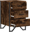 vidaXL - Nachtkastje - 40x41x60 - cm - bewerkt - hout - gerookt - eikenkleurig