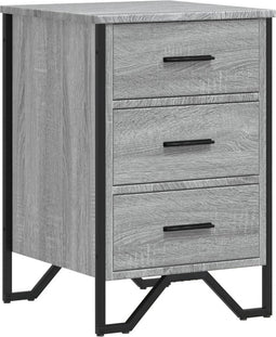 vidaXL - Nachtkastje - 40x41x60 - cm - bewerkt - hout - grijs - sonoma - eikenkleurig