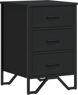vidaXL - Nachtkastje - 40x41x60 - cm - bewerkt - hout - zwart