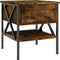 vidaXL - Nachtkastje - 40x42x45 - cm - bewerkt - hout - gerookt - eikenkleurig