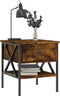 vidaXL - Nachtkastje - 40x42x45 - cm - bewerkt - hout - gerookt - eikenkleurig