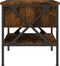 vidaXL - Nachtkastje - 40x42x45 - cm - bewerkt - hout - gerookt - eikenkleurig