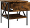 vidaXL - Nachtkastje - 40x42x45 - cm - bewerkt - hout - gerookt - eikenkleurig