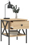 vidaXL - Nachtkastje - 40x42x45 - cm - bewerkt - hout - sonoma - eikenkleurig