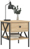 vidaXL - Nachtkastje - 40x42x45 - cm - bewerkt - hout - sonoma - eikenkleurig