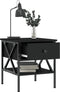 vidaXL - Nachtkastje - 40x42x45 - cm - bewerkt - hout - zwart