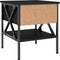 vidaXL - Nachtkastje - 40x42x45 - cm - bewerkt - hout - zwart