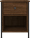 vidaXL - Nachtkastje - 40x42x50 - cm - bewerkt - hout - bruin - eikenkleur