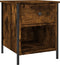 vidaXL - Nachtkastje - 40x42x50 - cm - bewerkt - hout - gerookt - eikenkleurig