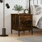 vidaXL - Nachtkastje - 40x42x50 - cm - bewerkt - hout - gerookt - eikenkleurig