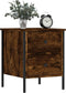 vidaXL - Nachtkastje - 40x42x50 - cm - bewerkt - hout - gerookt - eikenkleurig
