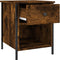 vidaXL - Nachtkastje - 40x42x50 - cm - bewerkt - hout - gerookt - eikenkleurig