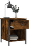 vidaXL - Nachtkastje - 40x42x50 - cm - bewerkt - hout - gerookt - eikenkleurig