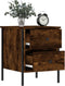 vidaXL - Nachtkastje - 40x42x50 - cm - bewerkt - hout - gerookt - eikenkleurig