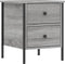 vidaXL - Nachtkastje - 40x42x50 - cm - bewerkt - hout - grijs - sonoma - eikenkleurig