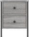 vidaXL - Nachtkastje - 40x42x50 - cm - bewerkt - hout - grijs - sonoma - eikenkleurig