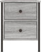 vidaXL - Nachtkastje - 40x42x50 - cm - bewerkt - hout - grijs - sonoma - eikenkleurig
