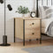 vidaXL - Nachtkastje - 40x42x50 - cm - bewerkt - hout - sonoma - eikenkleurig