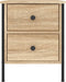 vidaXL - Nachtkastje - 40x42x50 - cm - bewerkt - hout - sonoma - eikenkleurig