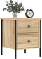 vidaXL - Nachtkastje - 40x42x50 - cm - bewerkt - hout - sonoma - eikenkleurig