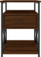 vidaXL - Nachtkastje - 40x42x55 - cm - bewerkt - hout - bruin - eikenkleur