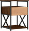 vidaXL - Nachtkastje - 40x42x55 - cm - bewerkt - hout - bruin - eikenkleur