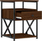 vidaXL - Nachtkastje - 40x42x55 - cm - bewerkt - hout - bruin - eikenkleur