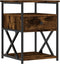 vidaXL - Nachtkastje - 40x42x55 - cm - bewerkt - hout - gerookt - eikenkleurig