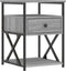 vidaXL - Nachtkastje - 40x42x55 - cm - bewerkt - hout - grijs - sonoma - eikenkleurig