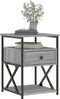 vidaXL - Nachtkastje - 40x42x55 - cm - bewerkt - hout - grijs - sonoma - eikenkleurig