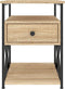 vidaXL - Nachtkastje - 40x42x55 - cm - bewerkt - hout - sonoma - eikenkleurig