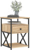 vidaXL - Nachtkastje - 40x42x55 - cm - bewerkt - hout - sonoma - eikenkleurig