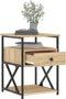 vidaXL - Nachtkastje - 40x42x55 - cm - bewerkt - hout - sonoma - eikenkleurig