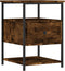 vidaXL - Nachtkastje - 40x42x56 - cm - bewerkt - hout - gerookt - eikenkleurig